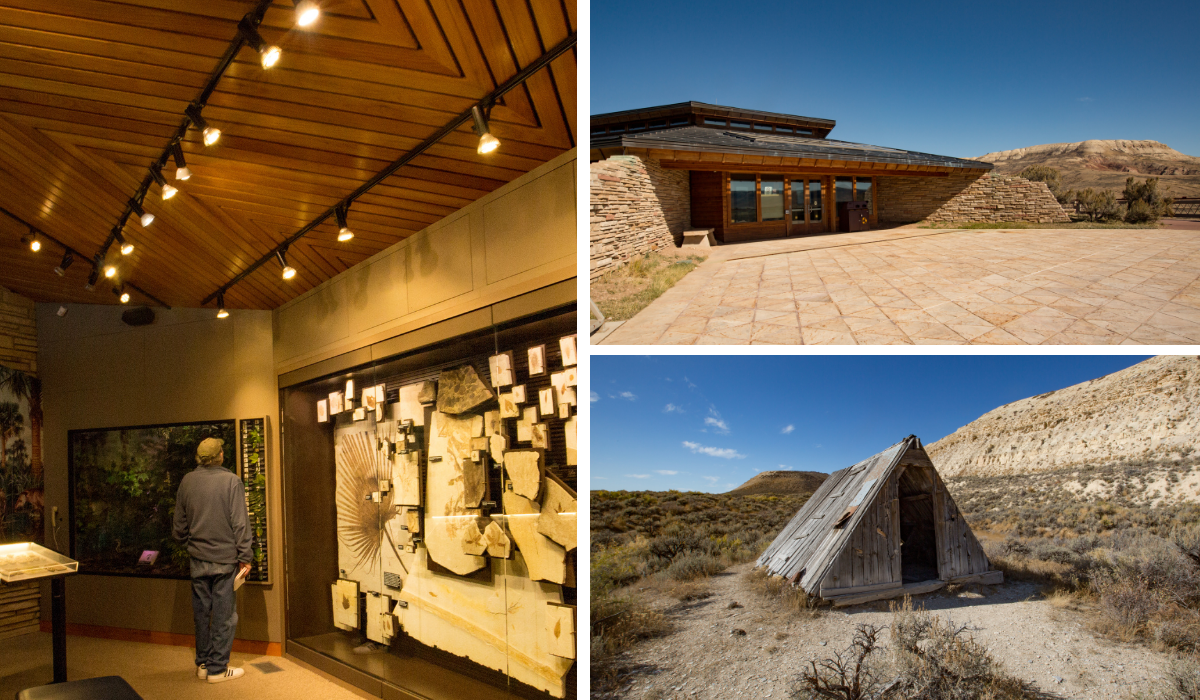 Visitor center, exhibit and old structure.