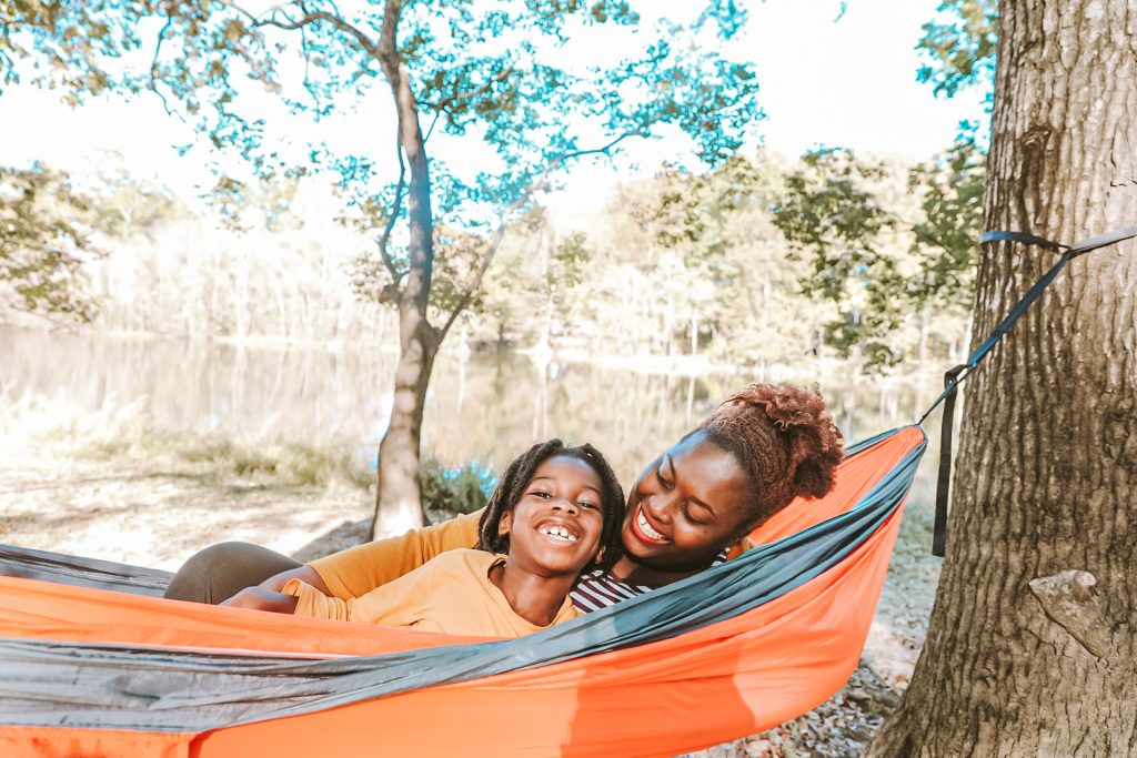 Camping and Swinging in Hammock