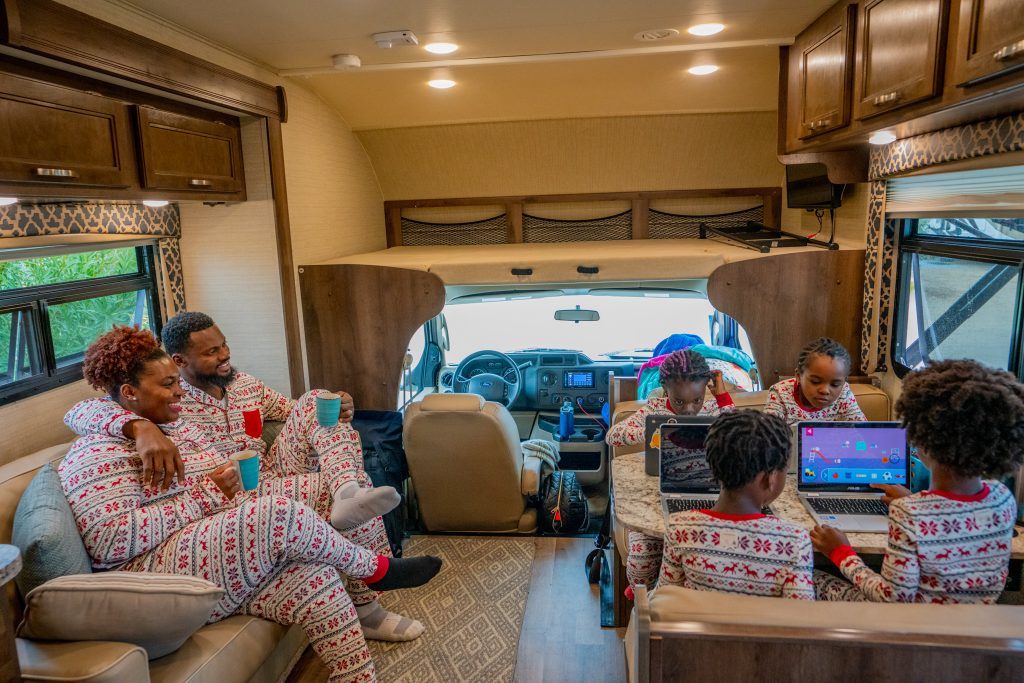 Mom Trotter Family in Matching Pajamas