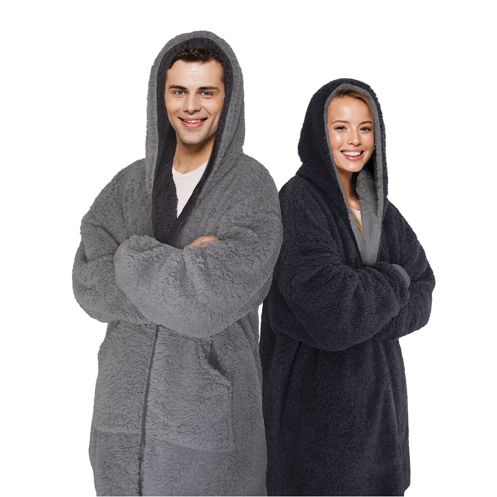 Sherpy Oversized Hoodie Blanket Reversible Sherpa Sweatshirt