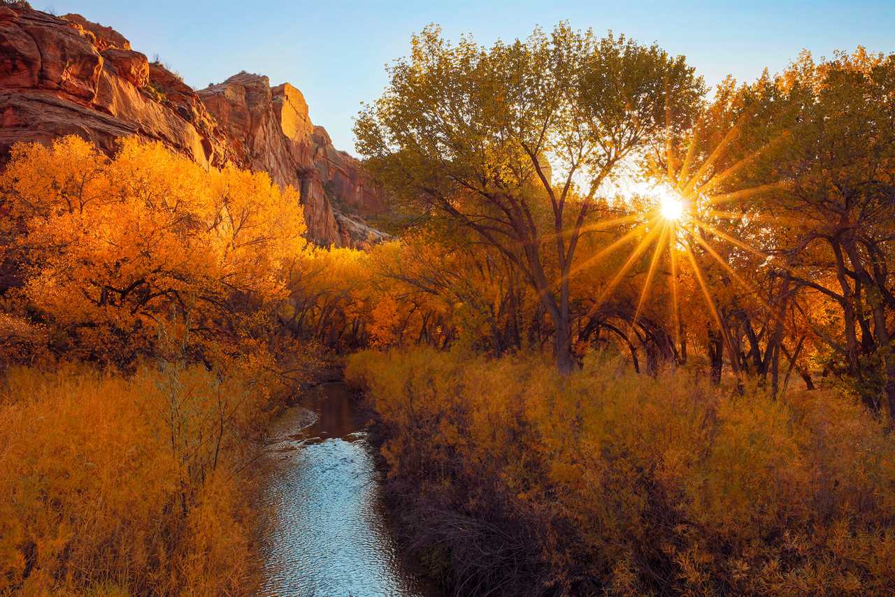 Stream running through a rocky landscape.