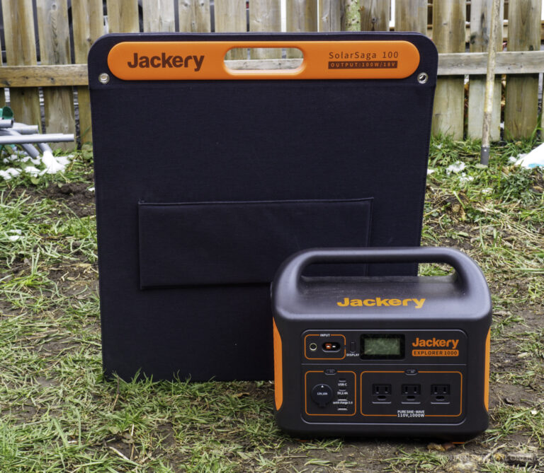 jackery 1000 powerstation and solar saga 100watt panel closed