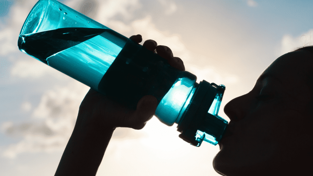 Start your hike hydrated and continue to replace fluids throughout. Drink before feeling thirsty. By the time you feel thirsty, you are already behind in fluid replacement. As a general rule, drink a cup every half hour.