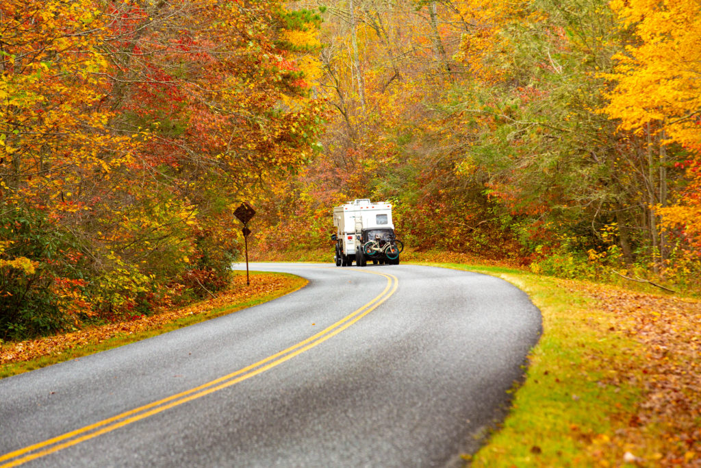 Driving an RV to a Blue Ridge Parkway Campground