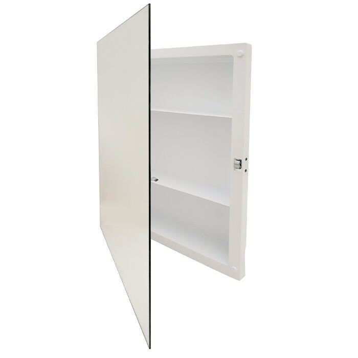 Jensen Roller Catch Medicine Cabinet, Frameless Polished Edge