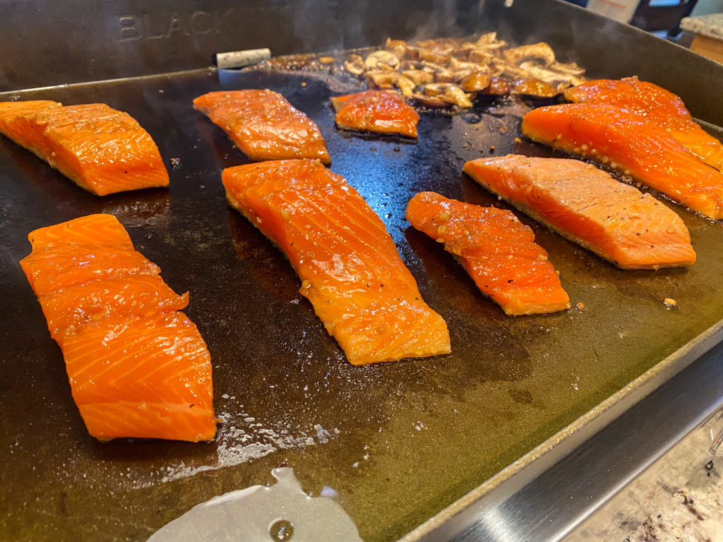 Trout Bulgogi Bowl on Griddle