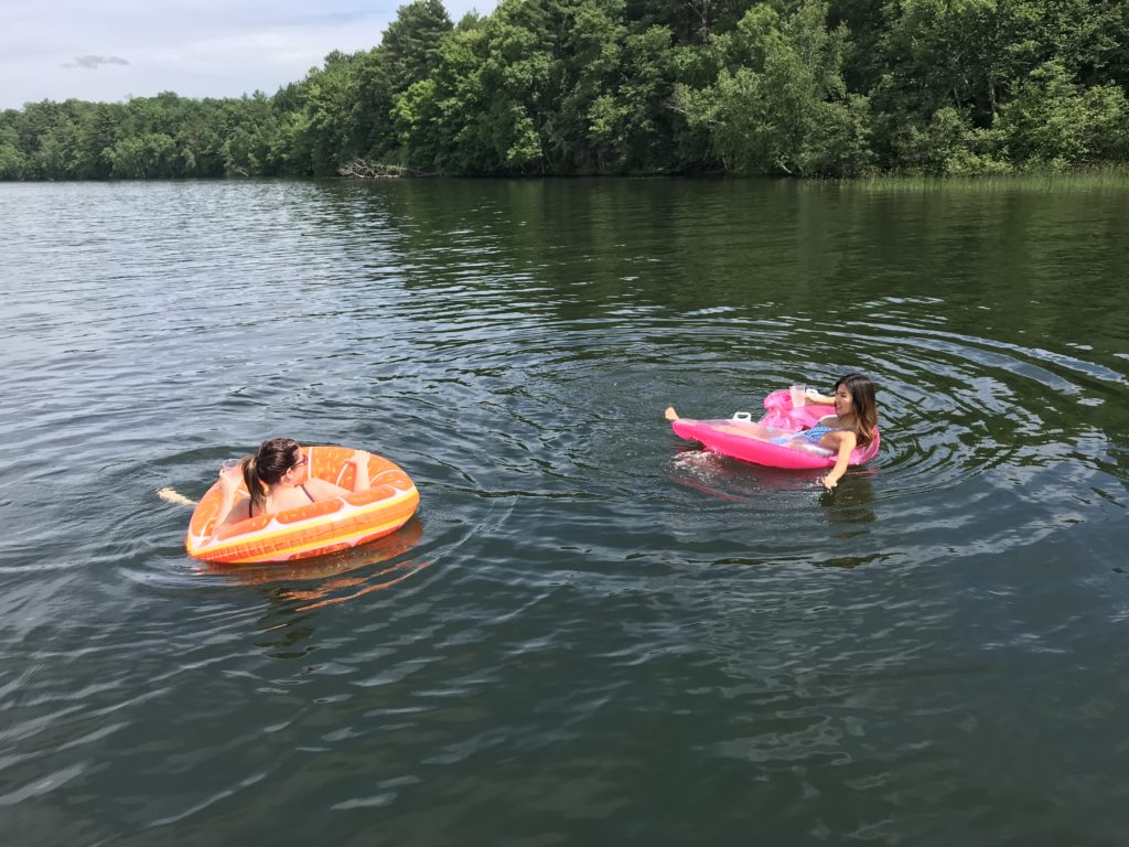 Floating in Lake on Pool Floats