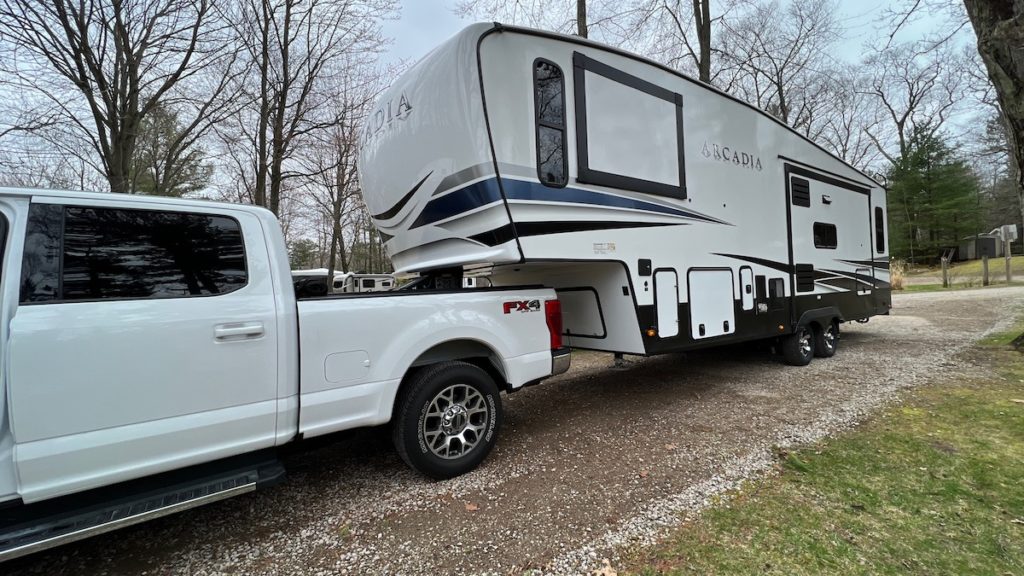Truck Towing Fifth Wheel RV