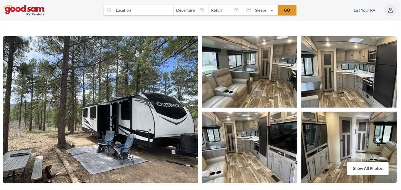 RV rental listing.