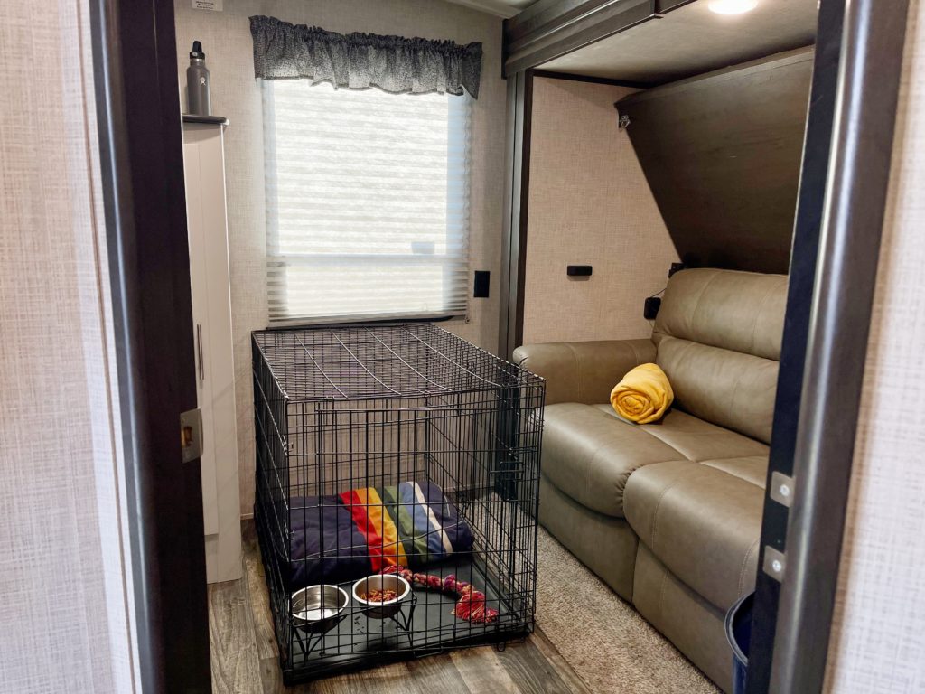 Dog Crate Kennel in RV
