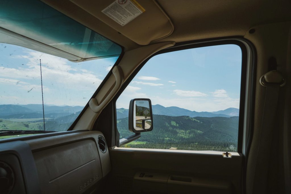 RV Window Overlooking Glacier National Park