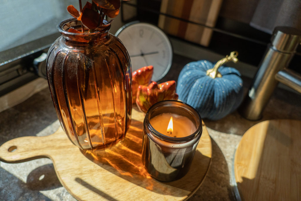RV Fall Decor and Candle
