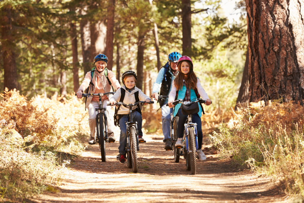 Family on California Bike Trail