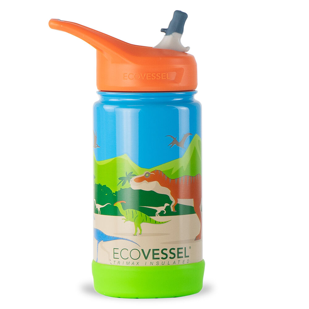 EcoVessel Frost Insulated Stainless Steel Kids Water Bottle with Straw