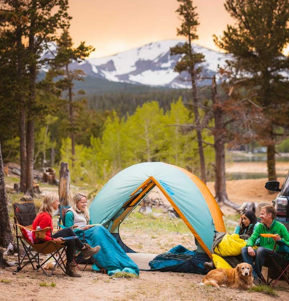 Bright funky camping gear Kelty tent. image credit: Kelty