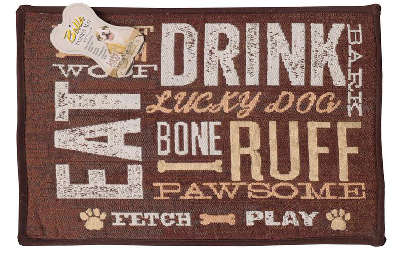 Brown dog mat.