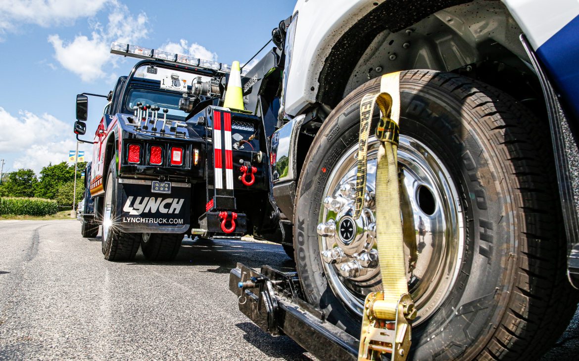 roadside breakdown being towed