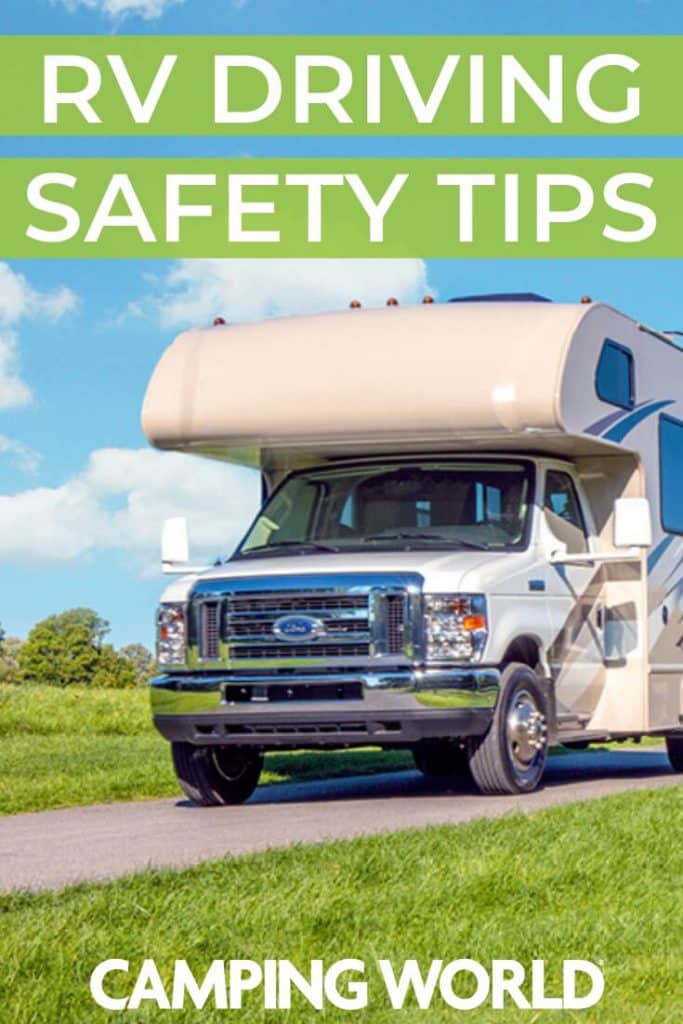 Whether you have a motorhome or are towing a trailer, driving can be a daunting experience for new owners. Trust me, with a 44′ fifth-wheel, I know. However, with some practice and patience, you can be navigating parking spaces, gas stations and right turns like a pro in no time. Here are six RV driving safety tips to help you get started on your RV journey. #rvsafety #rving #rvlife #camper #camping #camperlife #happycamper
