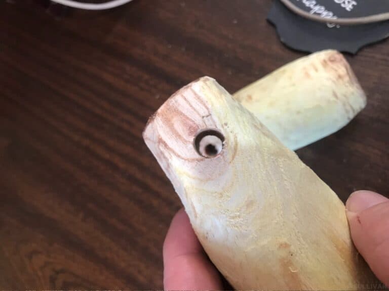 hole drilled in wooden weight