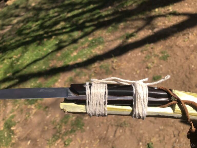 knife tied to spear shaft