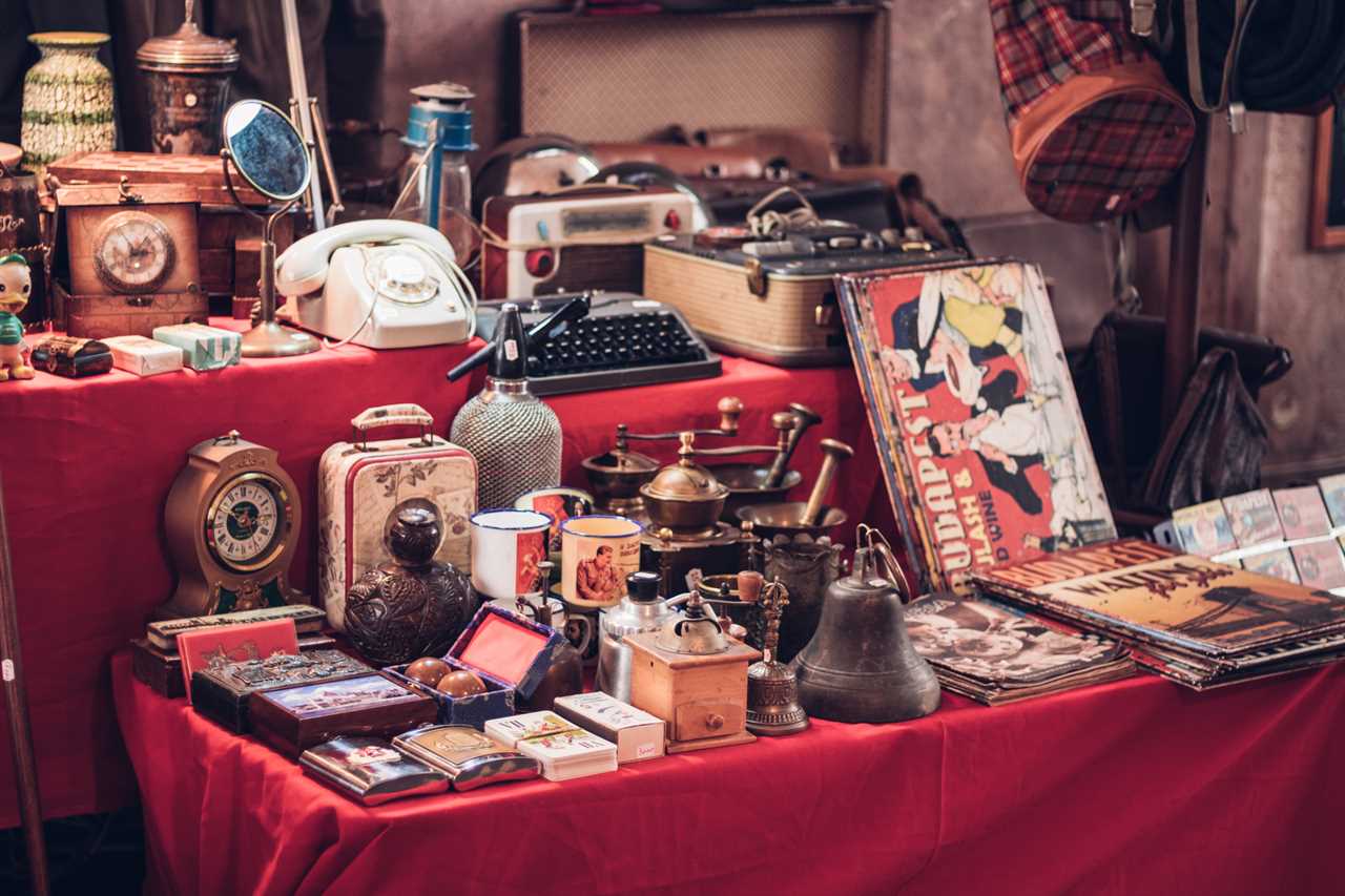 Antique watches, magazines, phones, suitcases and other retro products