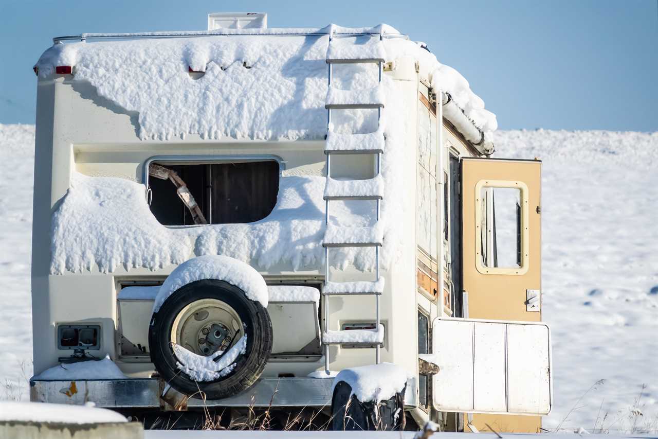 Snow covered RV