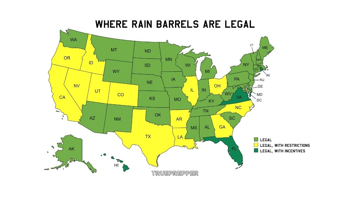 Where Rain Barrels Are Legal in the US