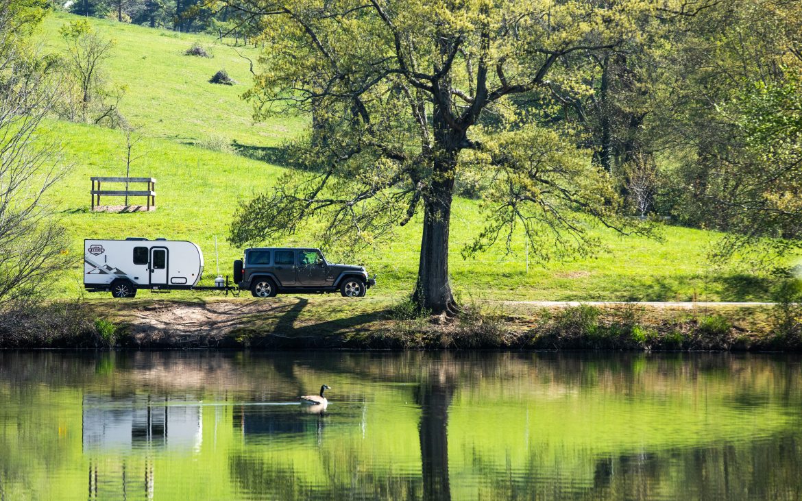 Jeep and travel trailer