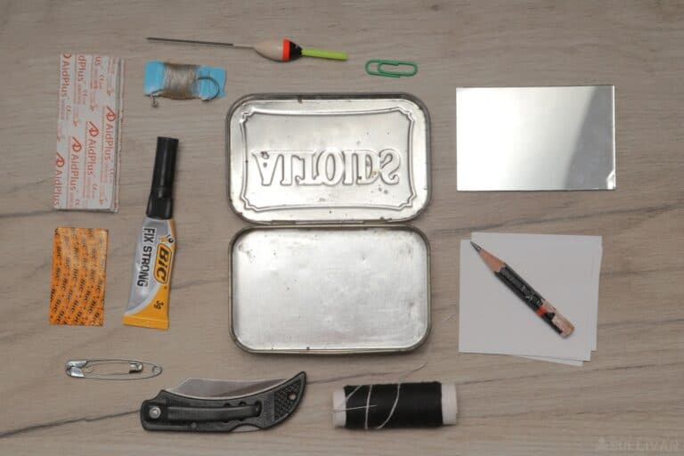 altoids kit next to survival items