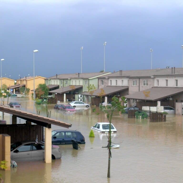 flooded town street