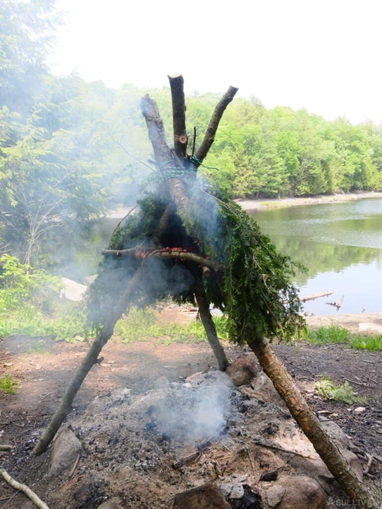 meat smoking in a diy smoker