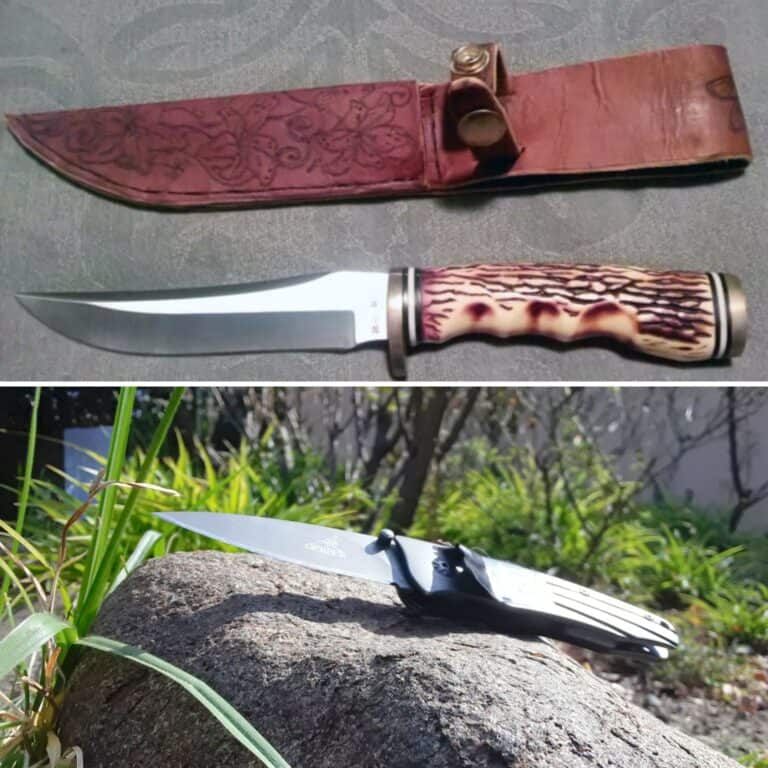 bushcraft vs survival knife collage