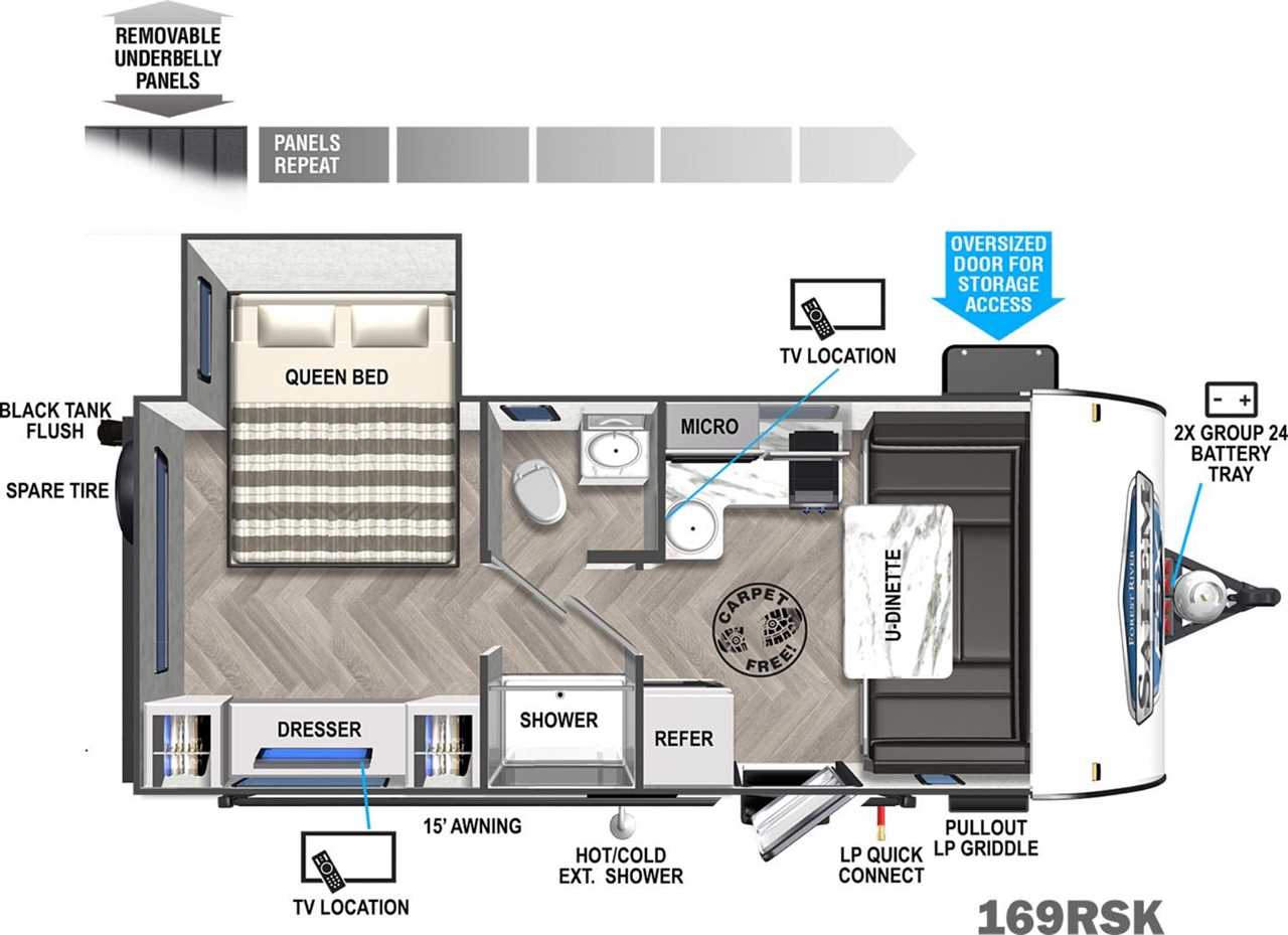 Floorplan of Forest Salem FSX 169RSKX pull-behind camper