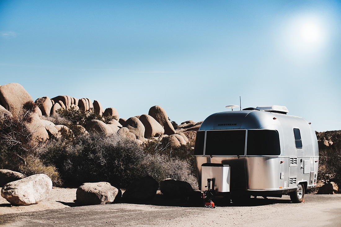 Silver Bullet trailer under hot sun