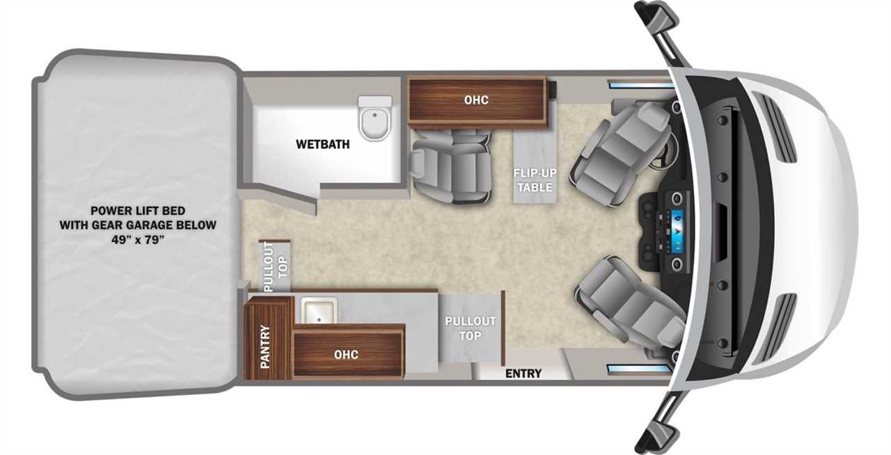 Floorplan of the Jayco Terrain 19Y Class B RV