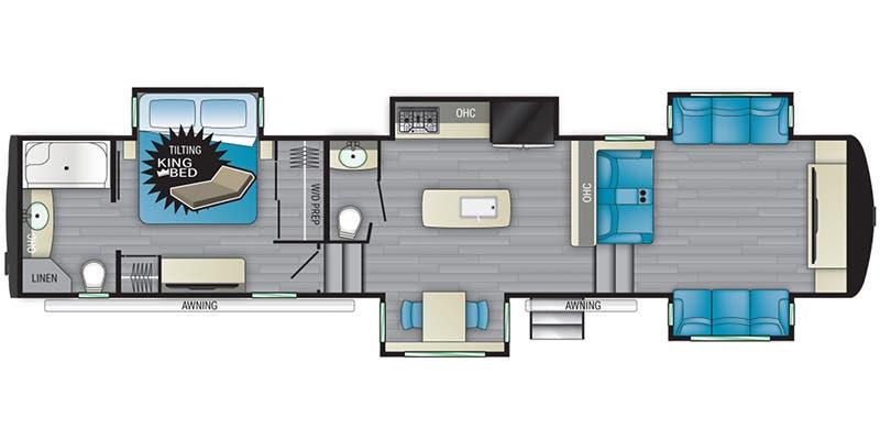 Floor plan for the 2021 HEARTLAND LANDMARK LAFAYETTE