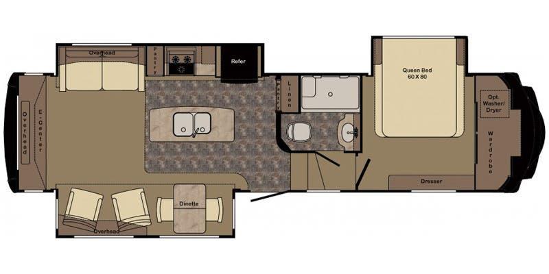 Floor plan for the 2016 CROSSROADS REDWOOD 31SL