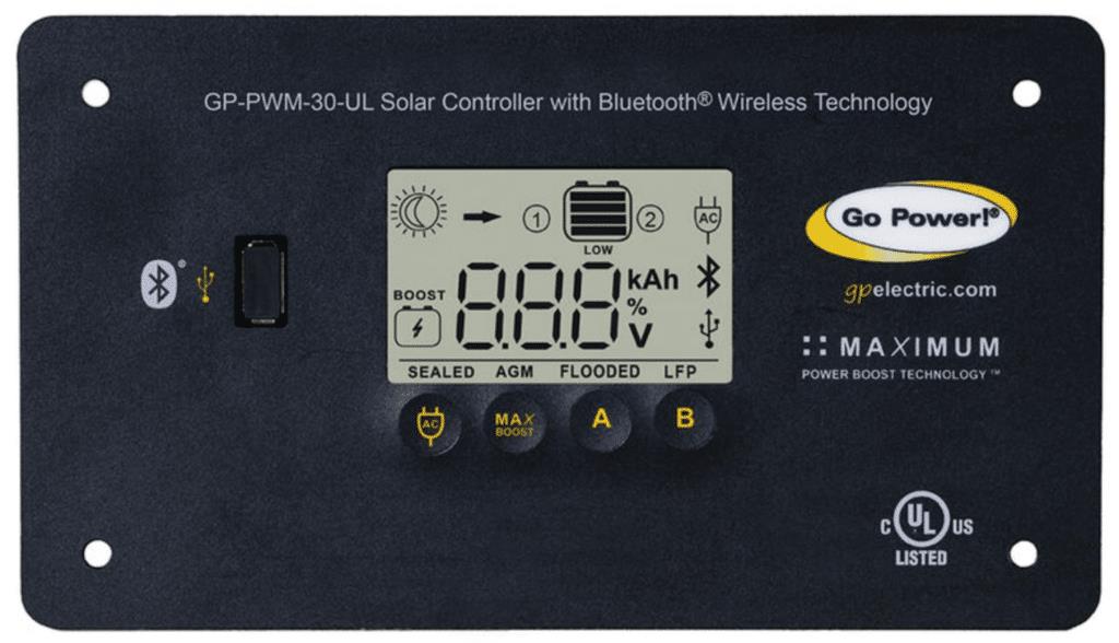 Close up of solar charge controller