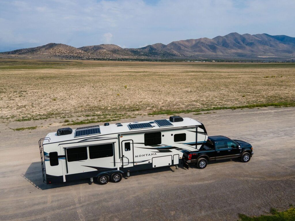 RV with Solar Panels on the Roof