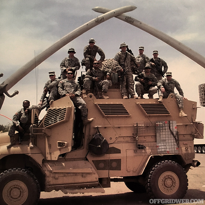 Photo of Raul Martinez with his platoon in Iraq.