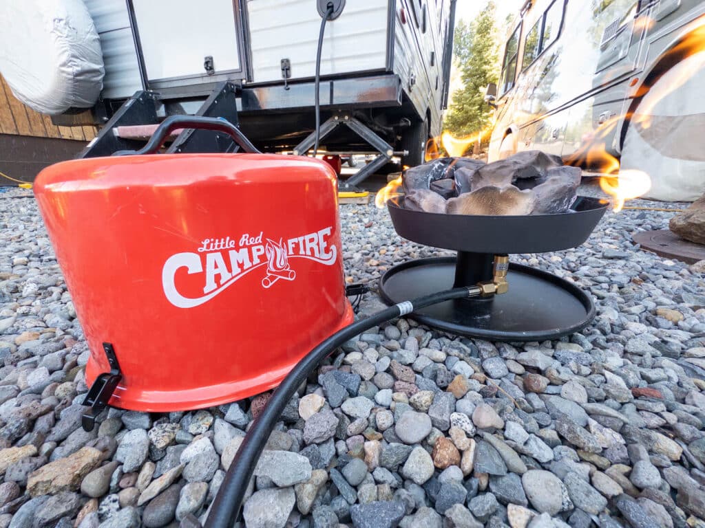 Camco Little Red Campfire Review lit