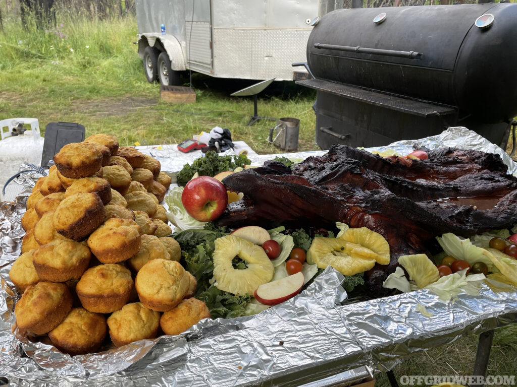 A roasted boar for dinner at the Backcountry Skills Summit.