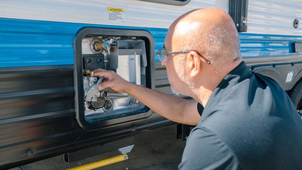 RV Technician servicing water heater