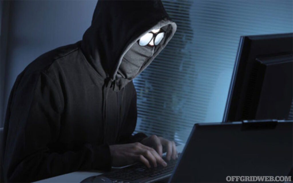 Photo of a masked cyber criminal.