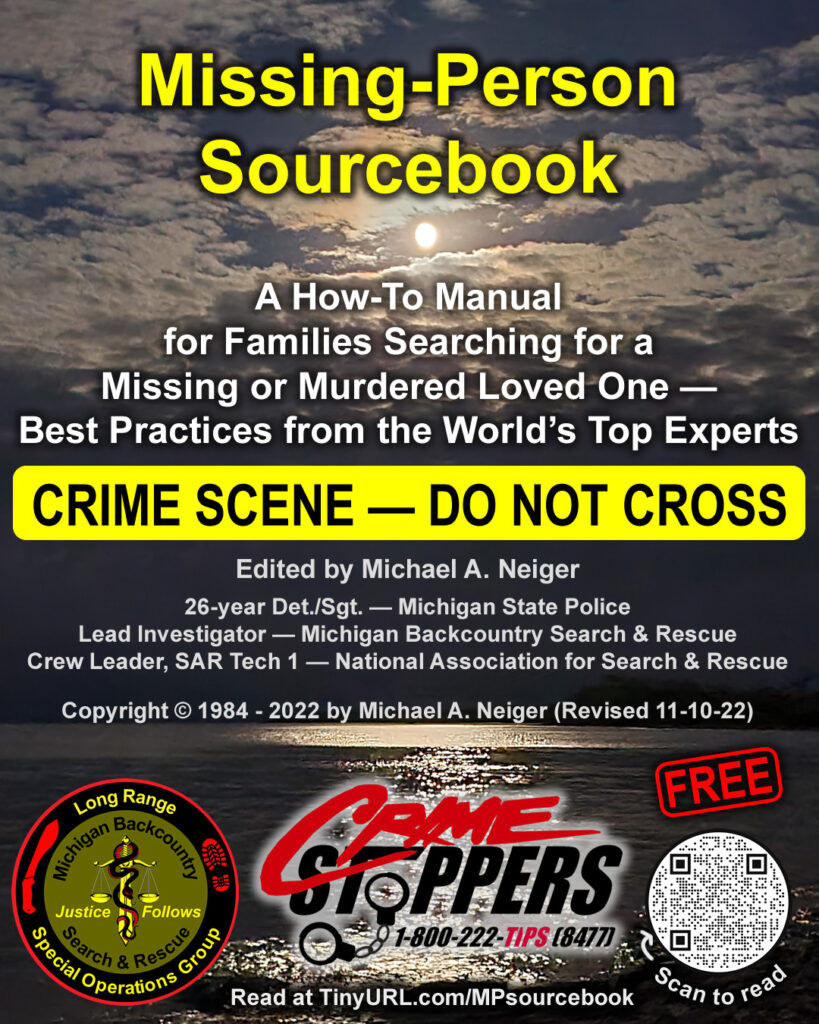 Michael Neiger's Missing Person Sourcebook cover.