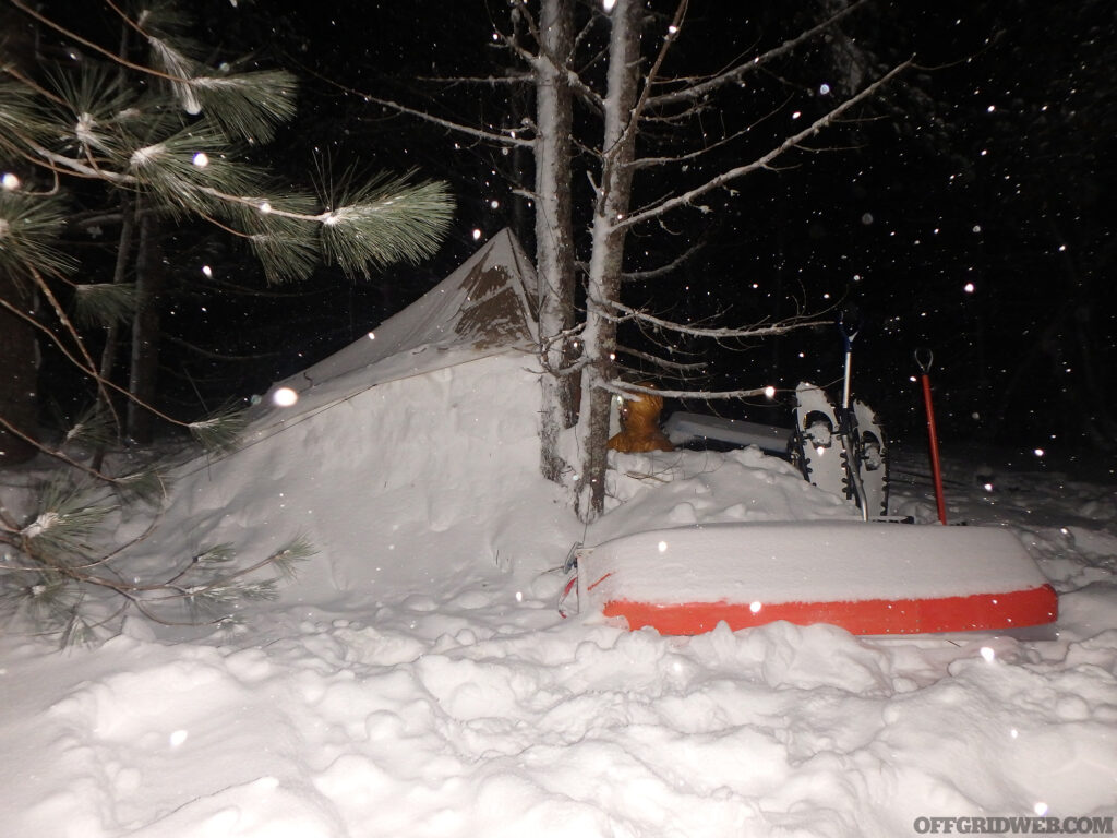 Photo of Michael Neigers snow shelter.