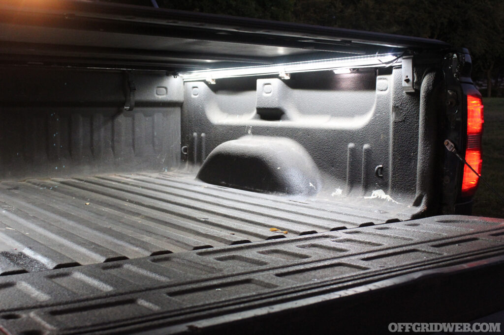 Photo of the bed of a chevy silverado 1500 after the benefits of LED vehicle lighting.