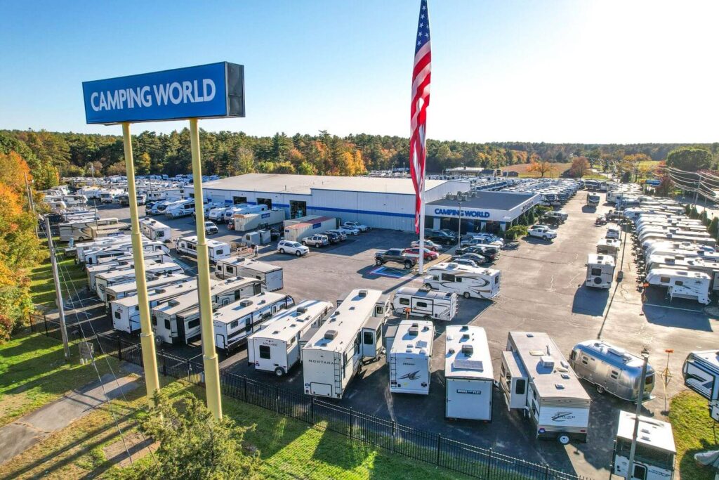 Drone shot of Camping World RV dealership