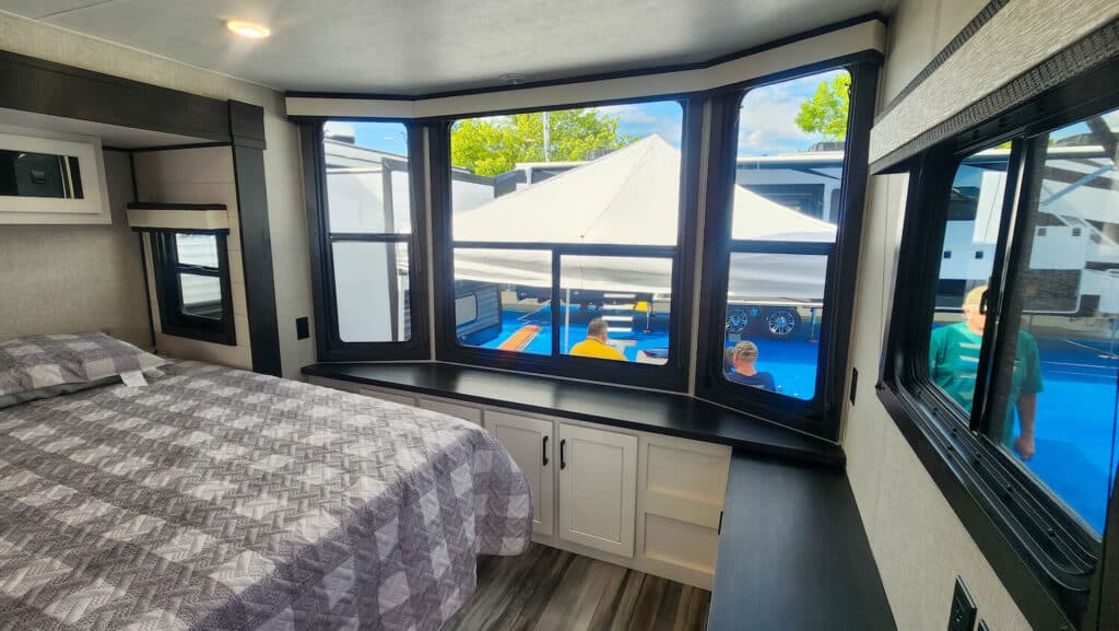 Jayco Bungalow 40DLFT bedroom with front windows