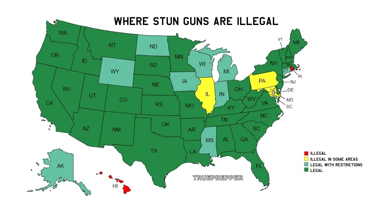 Where Stun Guns are Illegal in the US